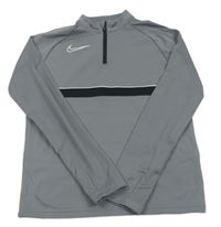 Šedá sportovní funkční mikina s logem Nike