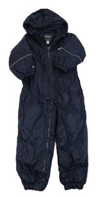 Tmavomodrá šusťáková zateplená funkční kombinéza s kapucí Regatta