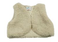 Béžová huňatá podšitá vesta Topomini