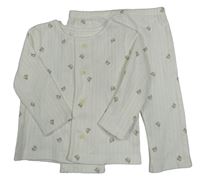 2set - Biele rebrované prepínaci tričko s medvědy + ľahké tepláky Dunnes