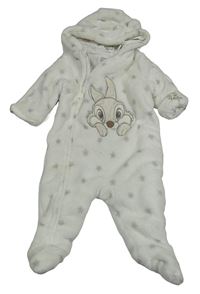 Biela chlpatá zateplená kombinéza s Thumperem a kapucňou C&A