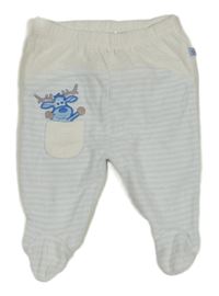 Bílo-světlemodré pruhované sametové polodupky s losom Ergee