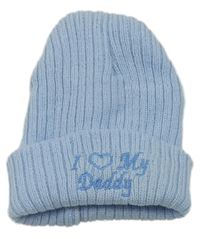 Světlemodrá žebrovaná čepice s nápisem