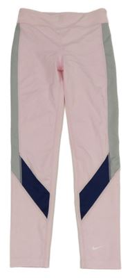 Ružové športové funkčné legíny s pruhom Nike