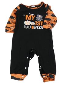 Čierno-oranžový overal s dýněmi