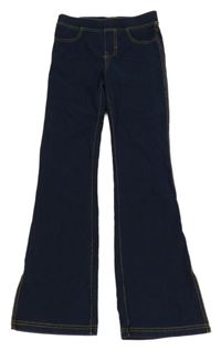 Tmavomodré flare tregíny riflového vzhledu H&M