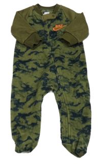 Khaki vzorovaný fleecový overal s logom Nike