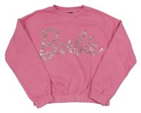 Ružová mikina s třpytivým nápisem - Barbie