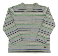 Šedo-modro-zelené pruhované triko s kapsou GAP