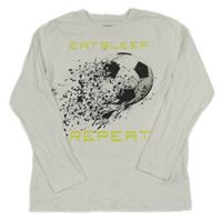 Smetanové triko s fotbalovým míčem Primark