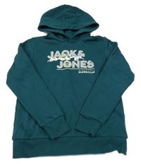 Tmavozelená mikina s horami a kapucňou Jack & Jones