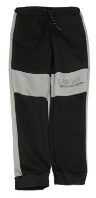 Černo-šedé sportovní tepláky s 3D nápisem Pep&Co