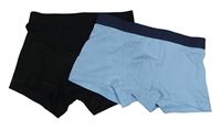 2x boxerky - černé + světlemodré