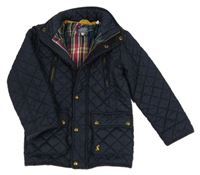 Tmavomodrá prešívaná šušťáková zateplená bunda Joules