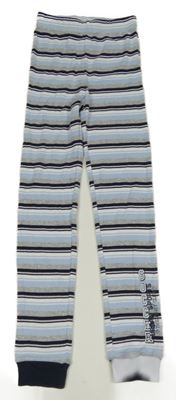 Šedo-světlemodro-tmavomodré pruhované spodní kalhoty Yigga