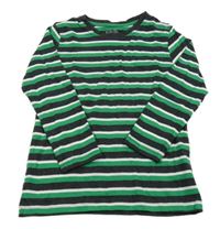 Čierno-zeleno-biele pruhované tričko Kiki&Koko