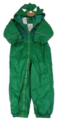 Zelená šušťáková zateplená funkčná kombinéza s kapucí - dinosaurus Regatta