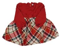 Červeno-kockované šaty s vlněnou sukní Mayoral