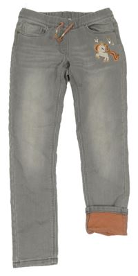 Šedé teplákové rifle s jednorožcem C&A