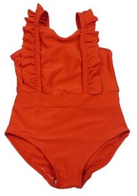 Červené jednodielne plavky s volánikmi zn. Mothercare