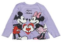 Lila triko s Mickeym a Minnie Disney