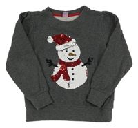 Tmavosivá mikina so sněhulákem z flitrů Dopodopo