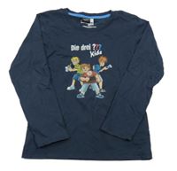 Tmavomodré triko s potiskem 