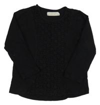 Černé triko s krajkou Zara