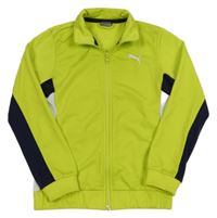 Neonově zelená sportovní propínací mikina s logem Puma