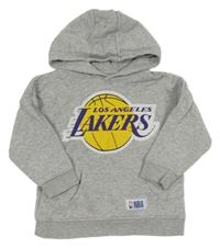 Sivá melírovaná mikina s nápisom a kapucí - Lakers Primark
