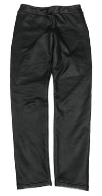 Čierne koženkové tregíny calzedonia