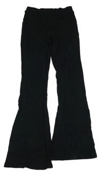 Černé flare žebrované legíny Matalan