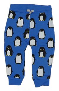 Modré tepláky s tučňáky St. Bernard