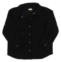 Černá žebrovaná sametová košile F&F