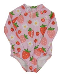 Ružové UV plavky s jahodami Shein