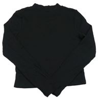 Čierne rebrované crop tričko Peacocks