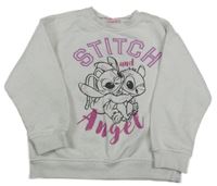 Biela melírovaná mikina so Stitchem Primark