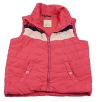 Ružová šušťáková zateplená vesta Esprit