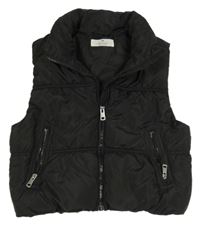 Čierna šušťáková zateplená crop vesta H&M