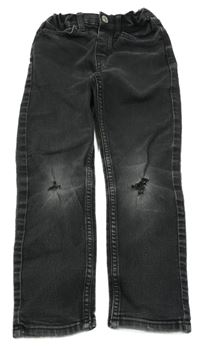 Čierne slim fit rifle s dierami H&M