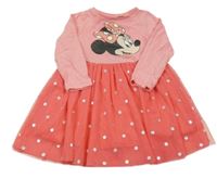 Ružové šaty s Minnie a tylovou sukní Disney