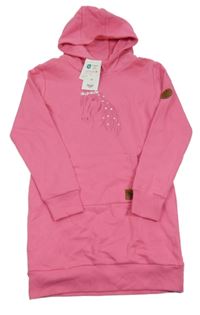 Nové - růžové teplákové šaty s koníkem a kapucí Yigga