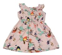 Svetloružové ľahké šaty s opičkami H&M