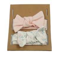 Nové - 2x bavlněná čelenka - světlerůžová + bílá květovaná 