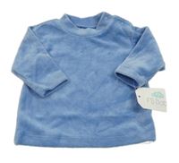 Nové - modrá sametová mikina 