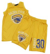 2 set - žluté sportovní tílko s nápisem + kraťasy - NBA Primark