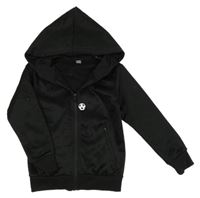 Čierna športová prepínaci mikina s kapucňou