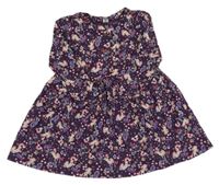 Fialové vzorované šaty s jednorožcami a duhami Dopodopo