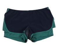 Tmavomodro-zelené sportovní funkční kraťasy Decathlon
