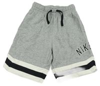 Sivo-čierne teplákové kraťasy s logom Nike